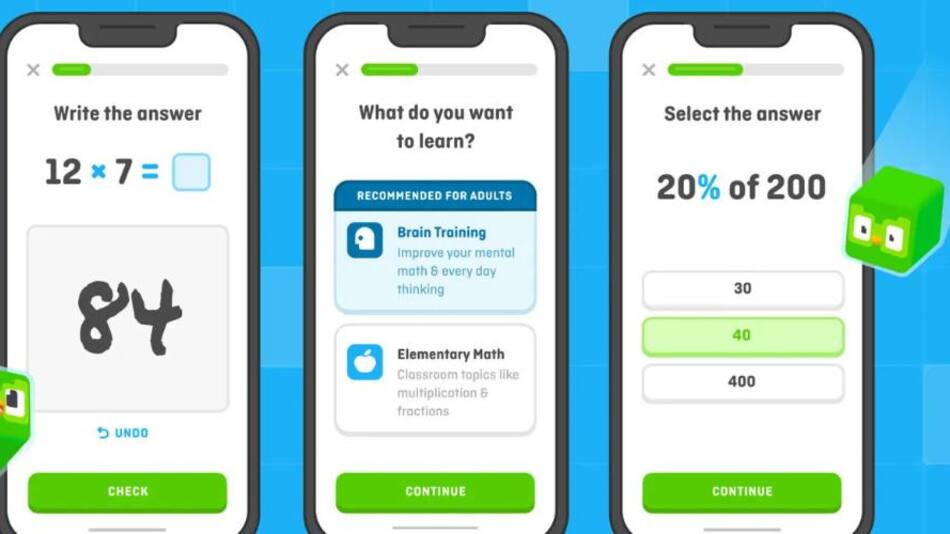 Duolingo Math, la nueva aplicación para aprender matemática. Foto: Duolingo.