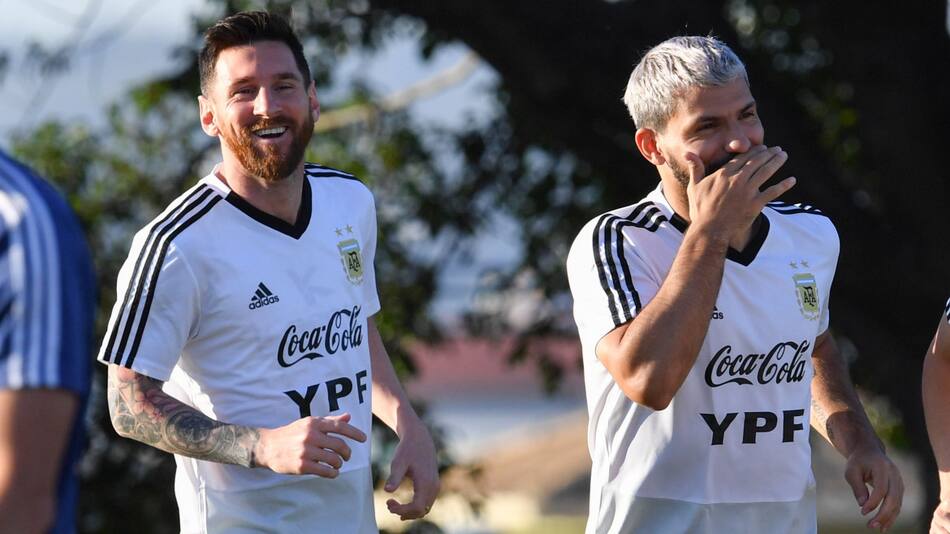 Lionel Messi y Sergio Agüero en la Selección Argentina. Foto: NA.